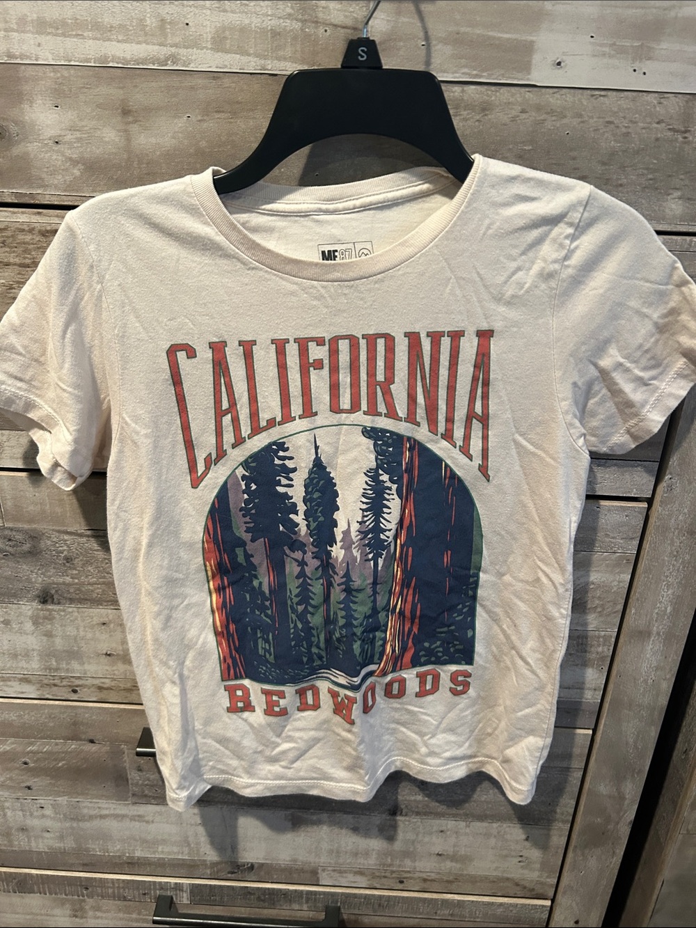 American Eagle Outfitters White Tee with California Redwoods Graphic